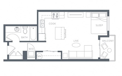 a floor plan of a bedroom apartment